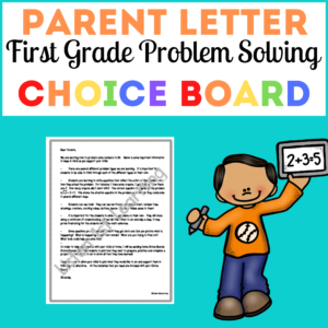 Parent Letter for Problem Solving Choice Boards
