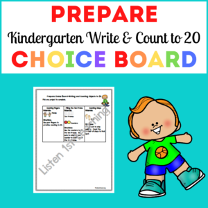 Prepare Choice Board: Count & Write to 20
