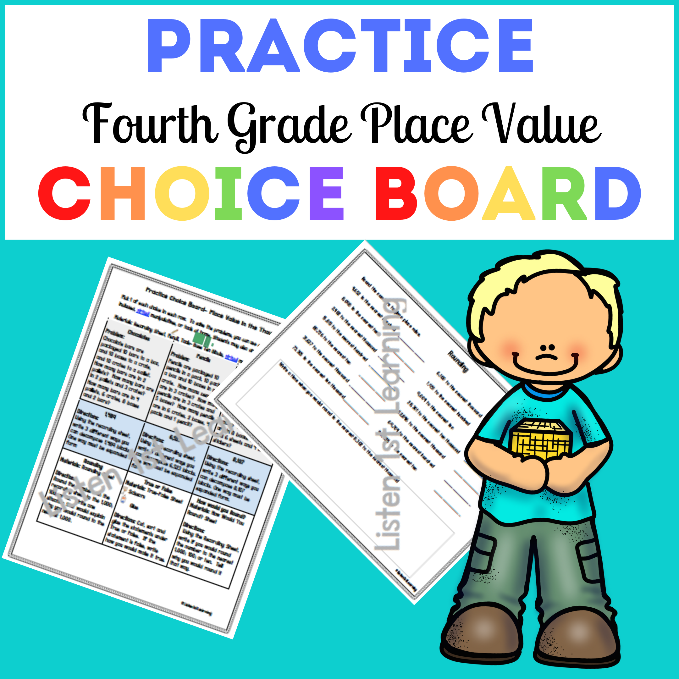 Practice Choice Board 1: Place Value – Listen 1st Learning