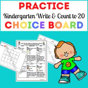 Practice Choice Board: Count & Write to 20