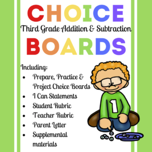 Choice Boards BUNDLE: Addition and Subtraction