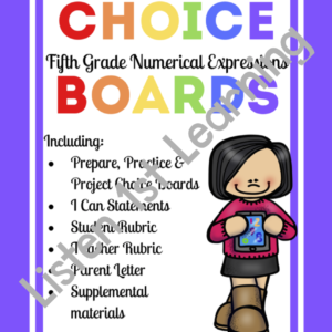 Choice Boards BUNDLE: Numerical Expressions