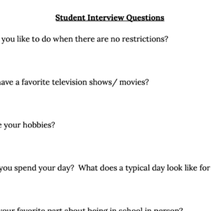 Student Interview Questions