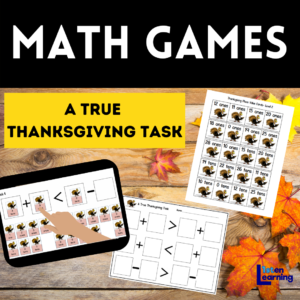 A True Thanksgiving Task with Turkey Place Value Cards (PDF & Virtual)