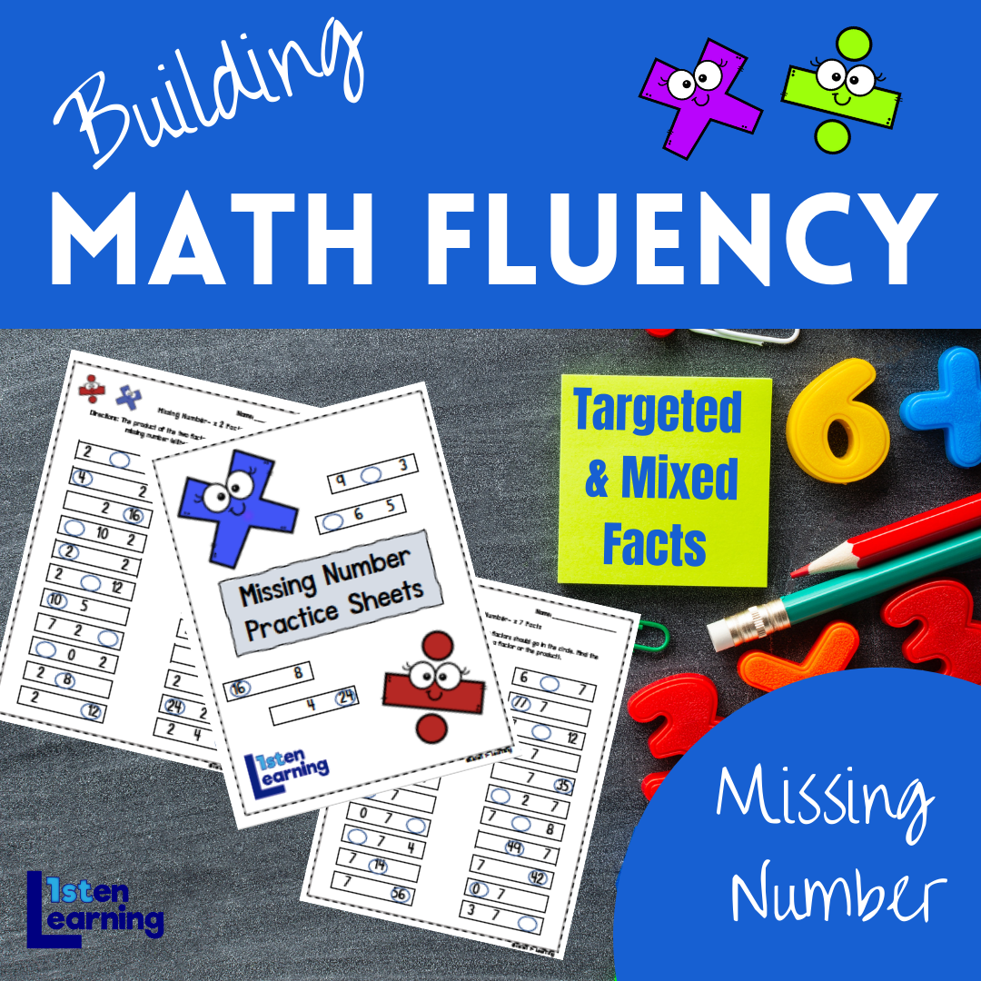 Missing Number Fact Practice-Multiplication & Division – Listen 1st ...