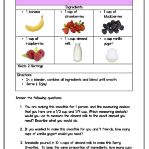 FREEBIE- Recipe Ratios: Smoothies