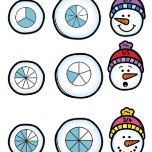 Snowman Matching Game: Fractions & Decimals