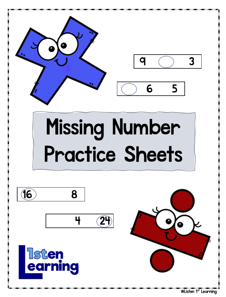 Missing Number Fact Practice-Multiplication & Division – Listen 1st ...