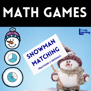 Snowman Matching Game: Fractions & Decimals